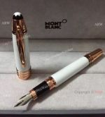 Best Replica Mont Blanc JFK Special Edition Fountain Pen White & Rose Gold